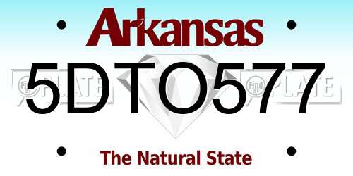 5DTO577 Arkansas License Plate