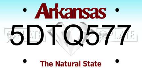5DTQ577 Arkansas License Plate