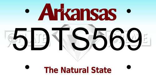 5DTS569 Arkansas License Plate