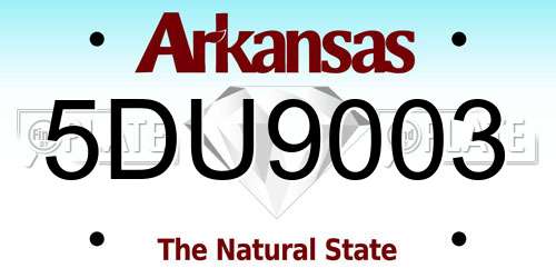 5DU9003 Arkansas License Plate