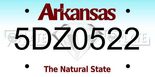 5DZ0522 Arkansas License Plate