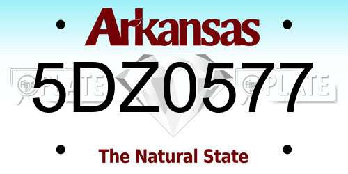 5DZ0577 Arkansas License Plate