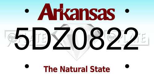 5DZ0822 Arkansas License Plate