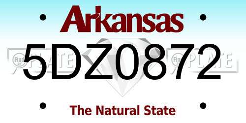 5DZ0872 Arkansas License Plate