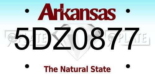 5DZ0877 Arkansas License Plate