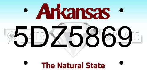 5DZ5869 Arkansas License Plate