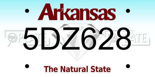 5DZ628 Arkansas License Plate
