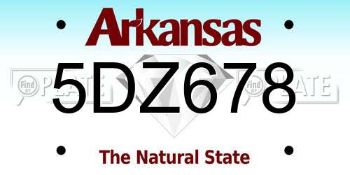 5DZ678 Arkansas License Plate