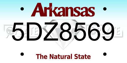 5DZ8569 Arkansas License Plate