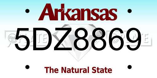 5DZ8869 Arkansas License Plate