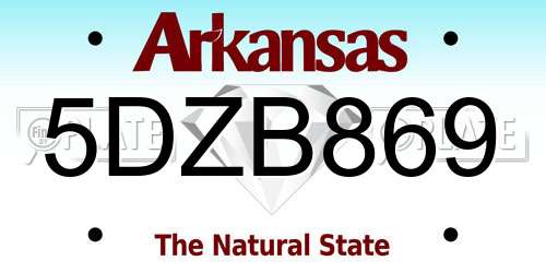 5DZB869 Arkansas License Plate