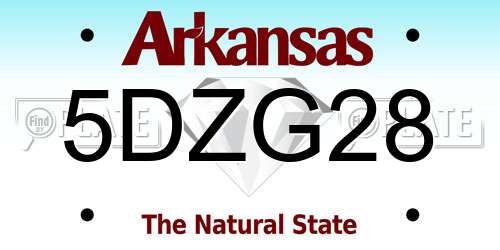 5DZG28 Arkansas License Plate