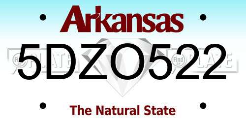 5DZO522 Arkansas License Plate