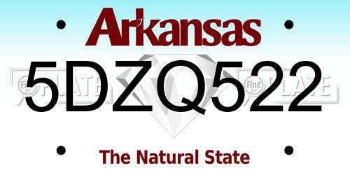 5DZQ522 Arkansas License Plate