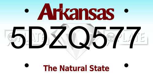 5DZQ577 Arkansas License Plate