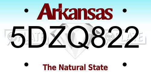 5DZQ822 Arkansas License Plate