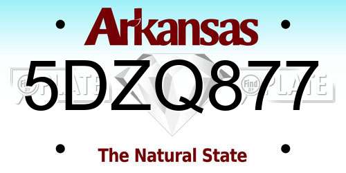 5DZQ877 Arkansas License Plate