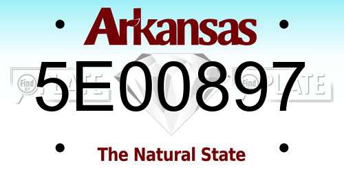 5E00897 Arkansas License Plate