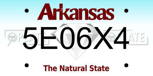 5E06X4 Arkansas License Plate