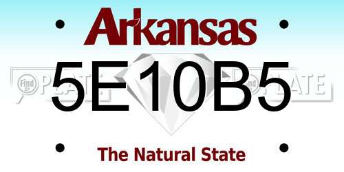 5E10B5 Arkansas License Plate