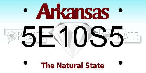 5E10S5 Arkansas License Plate