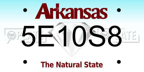 5E10S8 Arkansas License Plate