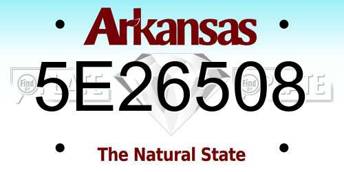 5E26508 Arkansas License Plate