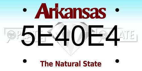 5E40E4 Arkansas License Plate