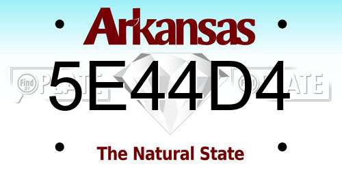 5E44D4 Arkansas License Plate