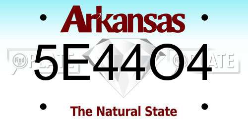 5E44O4 Arkansas License Plate