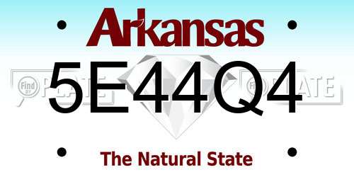 5E44Q4 Arkansas License Plate