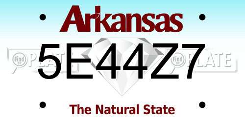 5E44Z7 Arkansas License Plate