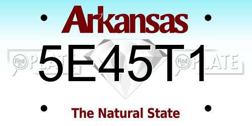 5E45T1 Arkansas License Plate