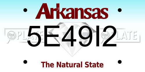 5E49I2 Arkansas License Plate