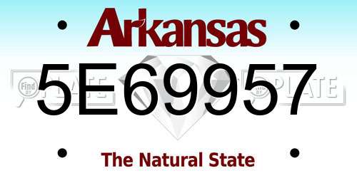5E69957 Arkansas License Plate