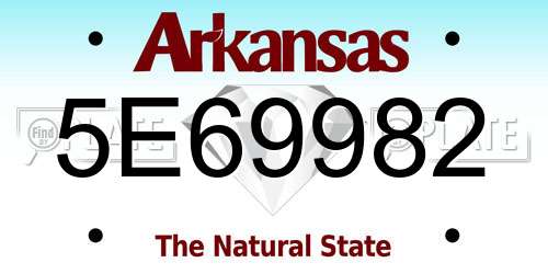 5E69982 Arkansas License Plate