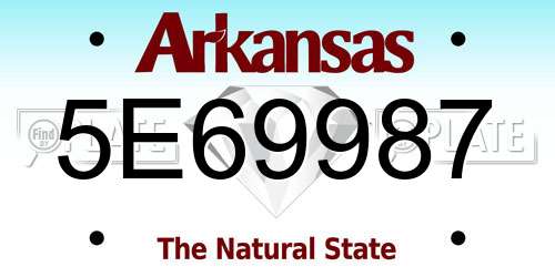 5E69987 Arkansas License Plate