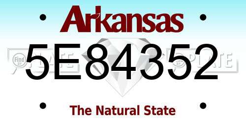 5E84352 Arkansas License Plate