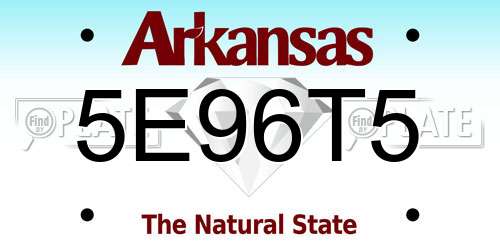 5E96T5 Arkansas License Plate