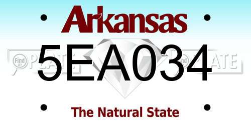 5EA034 Arkansas License Plate