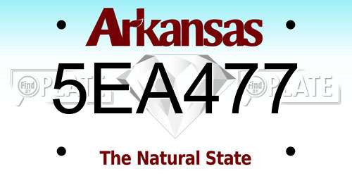 5EA477 Arkansas License Plate