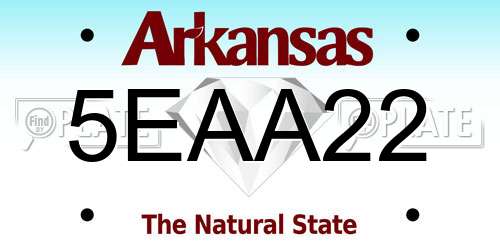 5EAA22 Arkansas License Plate