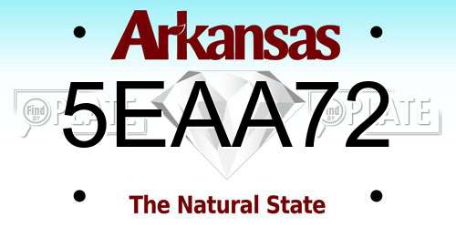 5EAA72 Arkansas License Plate