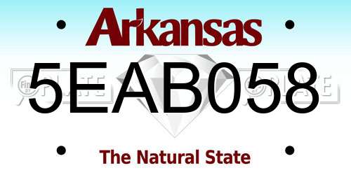 5EAB058 Arkansas License Plate