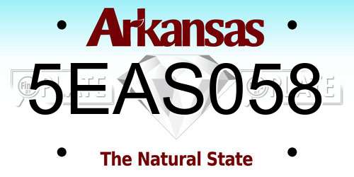 5EAS058 Arkansas License Plate