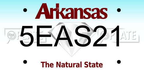 5EAS21 Arkansas License Plate