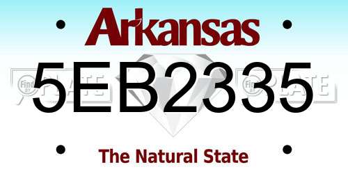 5EB2335 Arkansas License Plate