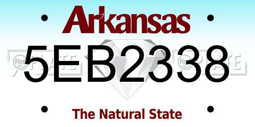 5EB2338 Arkansas License Plate