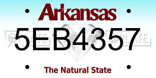 5EB4357 Arkansas License Plate