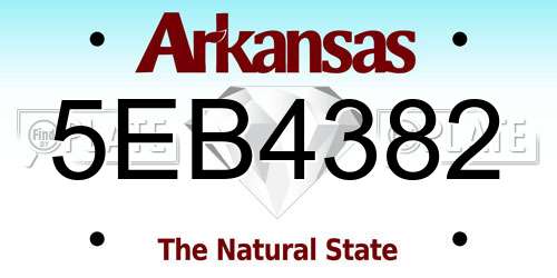 5EB4382 Arkansas License Plate